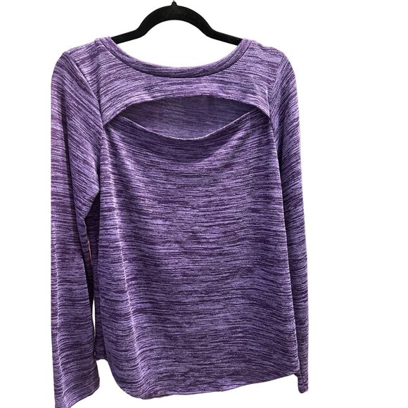 Juicy Couture Tops - Juicy Couture women’s size XL purple space dye long sleeve cut out front top